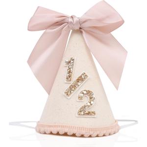Bow 1/2 Birthday Hat - Little Princess Half Birthday Decorations, 1/2 Way To One Birthday Crown Outfit