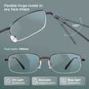 NOVIVON 1.25 Metal Reading Glasses Men - Durable Readers with Blue Light Filtering - Clear Vision