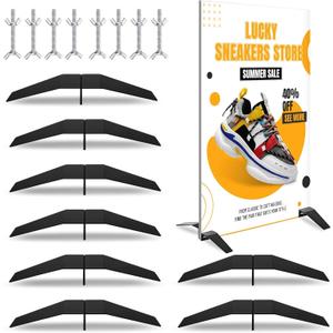 16 PCS - 4 SETS Spider Feet Board Sign Holder Base, Adjustable Floor Mount Standing Foam Board Display Sign Stand, Heavy Duty Metal Outside Stand for Store Your Board & Display Show (Base Only)