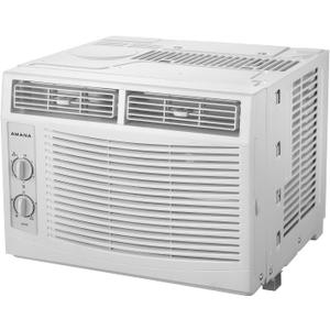 Amana 5,000 BTU Window Air Conditioner, Cools up to 150 Sq. Ft., White | 115V, 2 Fan Speeds, Auto-Restart, for Bedroom, Living Room, Apartment, with Mechanical Controls, Washable Filter