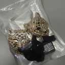 2PCs Golden Bling Leopard Air Freshener Vent Clip Rhinestone Car Decoration Interiors Accessory