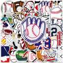JOICEE 50pcs Baseball StickersWaterproof Vinyl Baseball Tattoos for Kids Teens Boys Adults, Sports Decals for Snowboard Laptop Water Bottles Hydro Flasks Phone Guitar Skateboard Computer