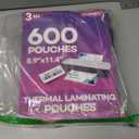600 Pack Laminating Sheets, Holds 8.5 x 11 Inch Sheets, 3 mil, 8.9" x 11.4" Thermal Laminating Pouches Lamination Sheet Paper for Laminator, Clear, Letter Size, Office and School Supplies