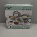 COOK WITH COLOR Mixing Bowls with Lids - 12 Piece Plastic Nesting Bowls Set includes 6 Prep Bowls and 6 Lids, Non Slip Bottom and Embossed Design - Microwave Safe (Mint)