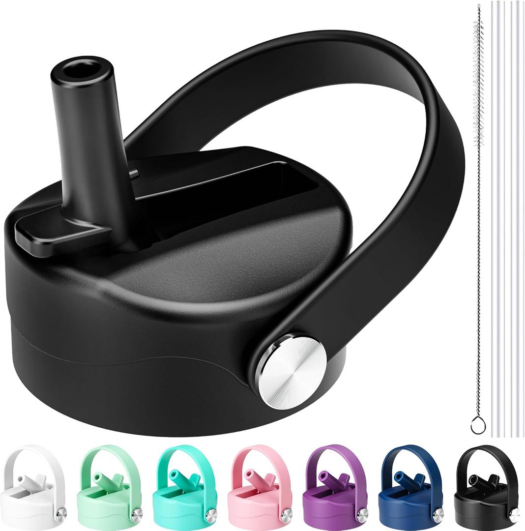 Straw Lid for Hydro Flask Wide Mouth, Lids with Straw for Hydroflask 12 16 18 20 32 40 oz Wide Mouth, Replacement Straw Cap for Hydroflask, Top Sport Bottle Lid