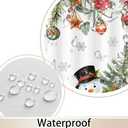 JAWO Winter Snowman Shower Curtain Winter Snow Scene Xmas Shower Curtain Christmas Holiday Shower Curtains Bathtub Decor with 12 Hooks 72 X 72 Inches