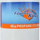 Flame King YSN401 Steel Propane Tank Cylinder With Overflow Protection Device Valve, 40 Lb, White