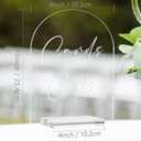 Clear Arched Acrylic Cards and Gifts Sign, 8x10 Inch Clear Wedding Gift Table Sign 1/8" Thick and Stand, Modern Calligraphy White Lettering Arched Acrylic Sign for Wedding Reception & Party