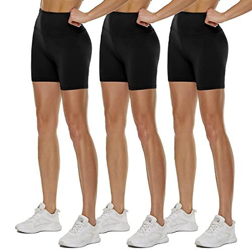 QGGQDD 3 Pack High Waisted Biker Shorts for Women – 3"/ 5"/ 8" Black Workout Yoga Compression Tummy Control Shorts for Running Clothing 3XL