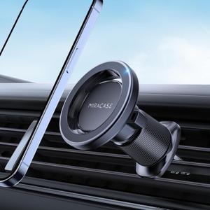 Miracase Car Phone Holder for Magsafe [Strong Magnets] Magnetic Phone Holders for Your Car, 360Adjustable Air Vent Hands Free Cell Phone Mount Cradle Fit iPhone 17-12 & All Speakerphones, Black