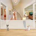 Reinforced 42 Extra Tall X 159 Extra Wide Retractable Gate Indoor Prevent Kids and Pets from Getting Through Tall Retractable Baby Gates for Doorways Pet Gates for Wide Openings Mesh Baby Gate White
