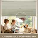 No Drill No Tools Blackout Cellular Shades,Cordless Blinds for Indoor Windows,Room Darkening Window Shades Honeycomb Blinds for Bedroom,Office,Home,Beige(Blackout),35" w x 36" h