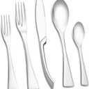 40-Piece Silverware Set for 8, Stainless Steel Flatware Set Food-Grade Silverware Cutlery Set, Include Knife/Fork/Spoon, Mirror Polished, Dishwasher Safe