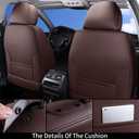 Coverado Seat Covers, Car Seat Covers Full Set, Leather Seat Covers for Cars, Car Seat Protector, Car Seat Covers Front Seats and Back Seats Universal Fit for Most Cars Brown