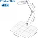 4Packs Action Figure Stand Assembly Action Figure Display Holder with Adjustable Support Arm, Base Doll Model Support Stand for 3.75" and 6" Figures Clear
