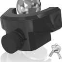 DEEAGLE Trailer Locks Ball Hitch, Heavy Duty Trailer Hitch Locks Fits 2 Couplers, Anti-Theft Ball Hitch Lock for RV Travel Trailer, Black