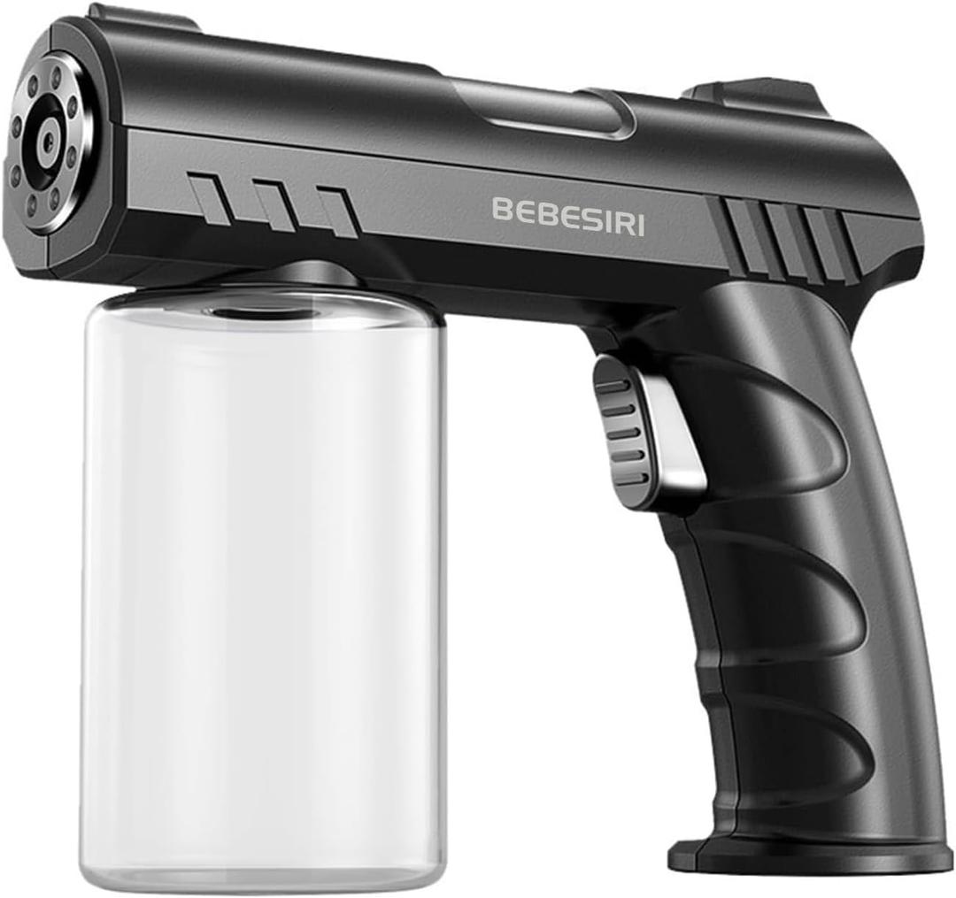 Nano Sprayer, Handheld Household Nano Blue Light Atomizer, Handheld Household Nano Sprayer, Rechargeable Nano Atomizer. It is Suitable for Watering Plants and Flowers. (black)