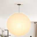 White Round Paper Lantern Lampshade, 24"x24' Large Paper Lanterns Pendant Light Shade, Chinese Foldable Design for Living Room, Bedroom, Ceiling Lampshade Party Decor