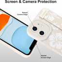 Fiyart Designed for iPhone 11 Case Cute Flowers with Strap Soft TPU Phone Cover Protective Camera Lens Protection for Women Men Floral Bumper with Stand 6.1"-White