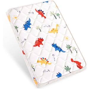 Lillibearas Pack and Play Mattress 38" x 26" x 1.5", Firm Support and Comfort Foam, Soft Playard Mattress for Babies and Toddlers, Baby Essentials Items (Dinosaur)