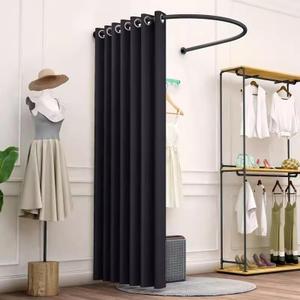 Fitting Room for Boutique, Wall-Mounted Changing Room with U Shaped Rod 80 cm