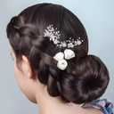 5 Pieces Rhinestone Bridal Hair Pins Silver Wedding Hair Accessories for Brides, Bridesmaids & Flower Girls Bridal Hair Accessories with Crystal & Pearl Design Perfect for Weddings & Special Occasions