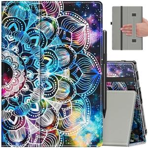 VORI Case for All-New Amazon Kindle Fire HD 10 Tablet (13th/11th Generation 2023/2021 Release) and Fire HD 10 Plus 10.1" - Slim Folding Stand Folio Cover with Auto Wake/Sleep & Hand Strap, Mandala