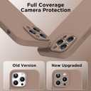 Magnetic for iPhone 14 Pro Max Case, Compatible with MagSafe, [Full Camera Protection][2 Screen Protectors], Suction Cup Phone Mount Silicone Shockproof Protective Phone Case 6.7", Light Brown