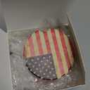 Boao 8 Packs USA Flag Car Cup Coasters Ceramic Car Coasters 2.56 Inch Stone Cupholder Absorbent Coaster Set for Drinks Cup(Red)