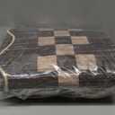 GarveeHome Washable Rug 5x7 for Living Room Large Bedroom Scalloped Rug Non Slip Stain Resistant Modern Border Throw Carpet Soft Boho Rug for Dining Room Nursery Home Office, Brown