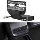 Retractable Cord Car Phone Charger for Tesla Model 3 Model Y 2021 2022 2023 2024, THELIFELICIOUS Interior Accessories Rear Air Outlet Expansion Dock with Fast Charging Cables (8-Pin)