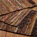 HF by LT Tucson Leather Placemats, 13 x 19 inches, Set of 4, Handwoven Recycled Leather and Soft Cotton, Brown