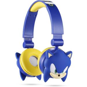 Sonic The Hedgehog - Kids Bluetooth Headphones, Wireless & Wired Over-Ear Headphones with Safe Volume, Adjustable Headband, Rechargeable Battery & Stereo Sound  Perfect for School, Home, & Travell