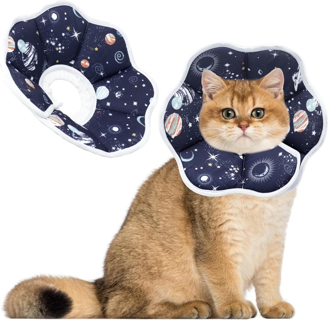 Soft Adjustable Cat Cone Collar - Comfortable Recovery Collar for Cats After Surgery (Dark Blue, Medium) Soft Adjustable Cat Cone Collar - Comfortable Recovery Collar for Cats After Surgery (Dark Blue, Medium)