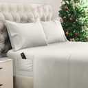 DREAMCARE Queen Size Sheets - Cooling Bed Sheets - 4pcs Set - up to 15" Deep Pocket Queen Sheet Set - Sheets Queen Size Bed - Soft & Long Lasting 100% Fine Brushed Polyester with Side Pocket - Ivory