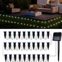 30 LED Solar Ground Lights Outdoor, Waterproof Solar Pathway Lights, LED Landscape Lighting for Garden, Patio, Driveway, Walkway - White (24.6FT)
