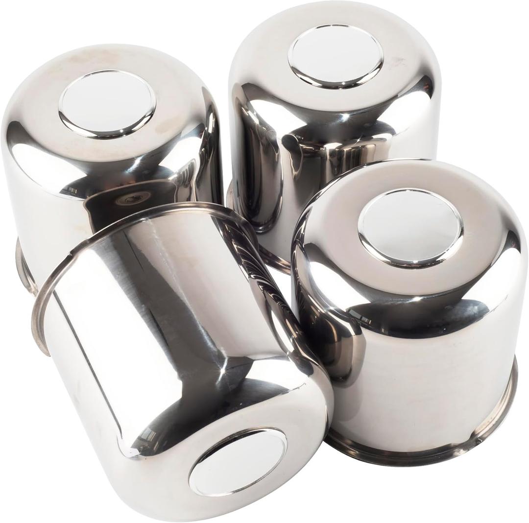 4Pcs 5.15" Push Through Wheel Center Caps Stainless Trailer Hub Cap for Truck SUV RV Wheel Rim (Fit 5.15" Bore 4.95" H Chrome)