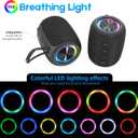 Portable Bluetooth Speaker, BT5.3 Wireless Speaker 20W Bass Diaphragms with Multi LED Light Dynamic Modes, IPX6 Waterproof 16H Playtime supports FM Mode, TF, USB for Home, Cycling, Outdoor, Beach