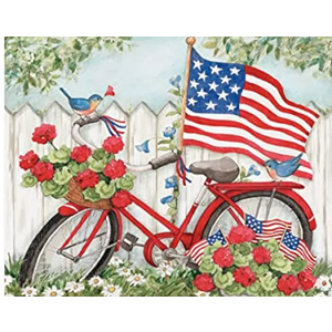 Bicycle American Flag Jigsaw Puzzles for Adults 300 Piece Teenagers Relax Toy Puzzle Game Home Toys for Kids Gift