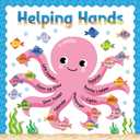 Helping Hands Bulletin Board Set Summer Ocean Theme Class Job Bulletin Board Under The Sea Classroom Decoration Sea Animals Octopus Fish Cutout for School Chalkboard Wall Decor Back to School Supplies