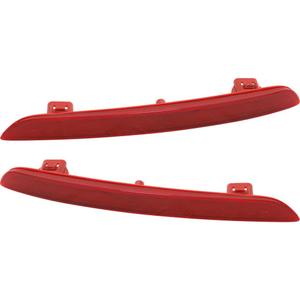 For Honda Civic 2022 2023 2024 Reflector Driver and Passenger Side | Pair | Rear | CAPA | Snap-In Attachment | Plastic | Red Lens | Replacement For HO1184119, HO1185119 | 33555-T20-A01, 33505-T20-A01