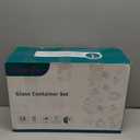 8 Pack 36oz Large Glass Meal Prep Containers with lids, Glass Food Storage Containers with Leak Proof Snap Lock Lids , Airtight Bento lunch Boxes, Kitchen Storage, Oven, Freezer and Dishwasher Safe (Black)