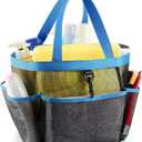 Mesh Shower Caddy Portable for College Dorm Room Essentials with 8 Pockets, Shower Bag for Beach, Swimming, Gym, Travel, Bathroom(Blue)