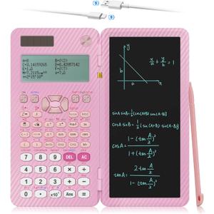 Scientific Calculators for College Students, IPepul Pink Desktop Math Solar Calculator with Notepad,991EX Type-C Rechargeable 552 Functions, School Supplies for Middle High School and Students(Pink)