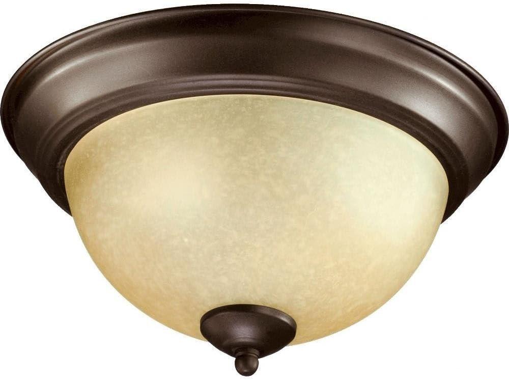 Quorum 3073-11-86 Traditional Two Light Ceiling Mount from Ceiling Mount Oiled Bronze Collection in Bronze/Dark Finish,