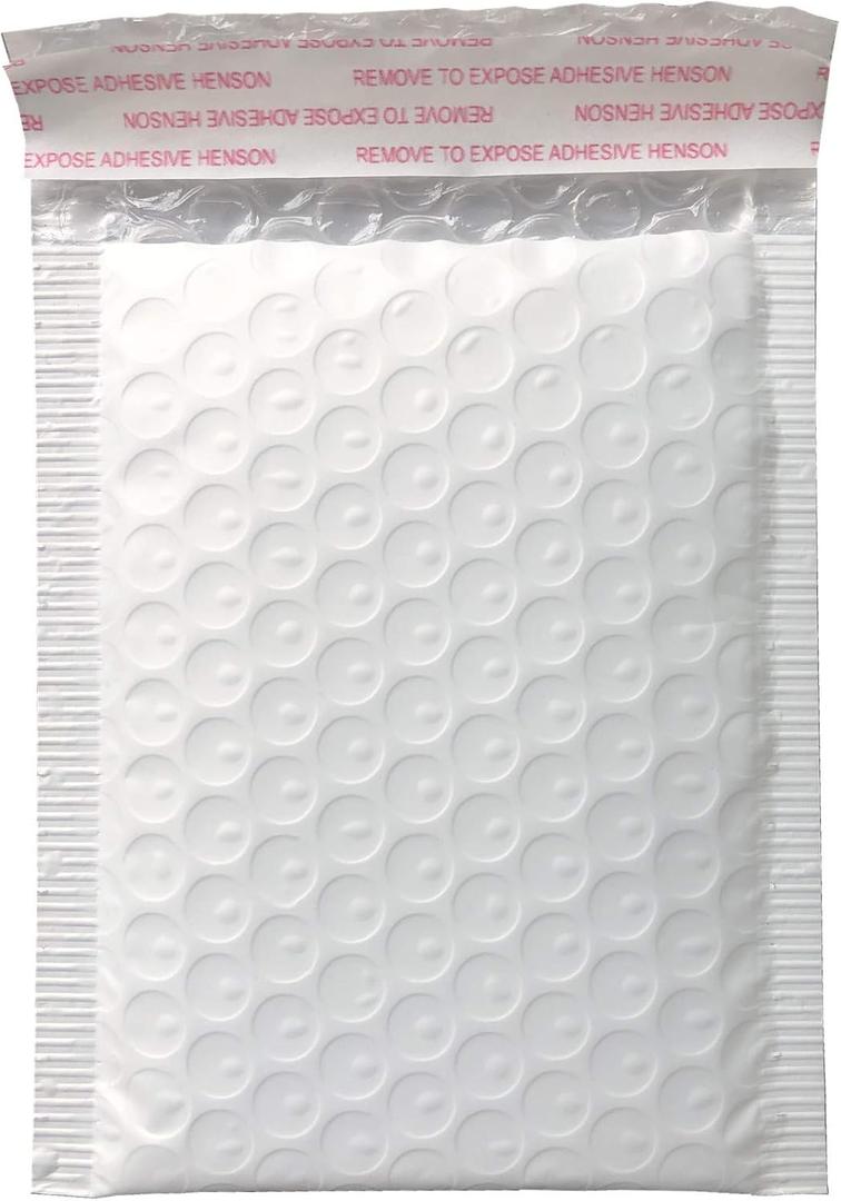 5x7 Inch White Poly Bubble Mailers Padded Envelopes Self-Sealing Shipping Bags 50 Pack