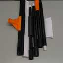 Heavy Duty Floor Squeegee with Long Handle, 18" Rubber Wiper Broom for Concrete Tile Cleaning Commercial Scrubber Mop for Garage Deck Bathroom Kitchen Pool Glass (Orange)