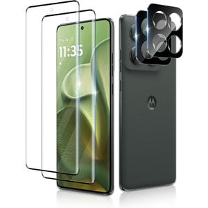 JZG 2 Pack Tempered Glass Screen Protector for Motorola Edge 2025, 2 Pack Lens Protector, 9H Hardness Bubble Free, Scratch Resistant, Bubble Free