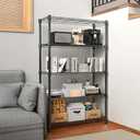 1250 lbs Storage Shelving Utility Shelving Unit 5-Tier Utility Shelving Unit Steel Organizer Wire Rack for Home,Kitchen,Office (13.7" D x 23.6" W x 62.4" H) (Black)
