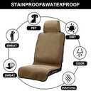 DREAMANIA Waterproof Seat Cover, 2pcs Upgraded Sweat Carseat Protector, Perfect for Universal Anti-Slip Car Truck SUV Seat, Ideal for Surfing Yoga Gym Workout, Khaki